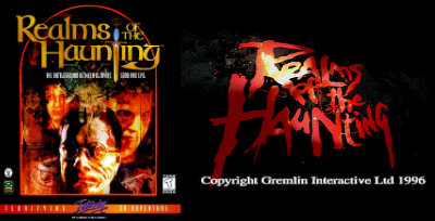 The box art for Realms of the Haunting together with the splash screen