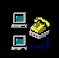 Old Windows 95 icon of an connecting modem