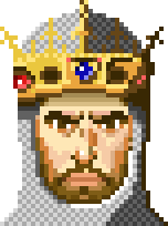 A king from the Age of Empires 2 boxart